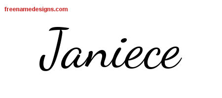 Lively Script Name Tattoo Designs Janiece Free Printout