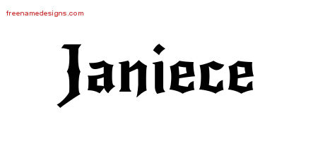 Gothic Name Tattoo Designs Janiece Free Graphic