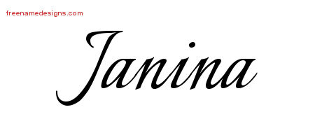 Calligraphic Name Tattoo Designs Janina Download Free