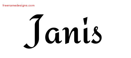 Calligraphic Stylish Name Tattoo Designs Janis Download Free