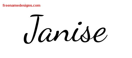 Lively Script Name Tattoo Designs Janise Free Printout