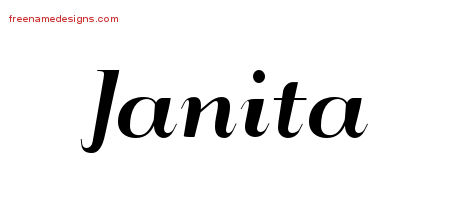 Art Deco Name Tattoo Designs Janita Printable