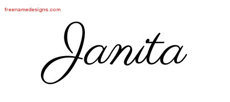 Classic Name Tattoo Designs Janita Graphic Download