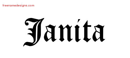 Blackletter Name Tattoo Designs Janita Graphic Download
