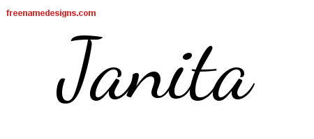 Lively Script Name Tattoo Designs Janita Free Printout