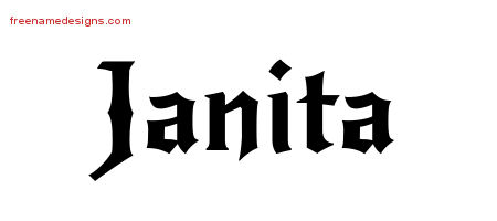 Gothic Name Tattoo Designs Janita Free Graphic