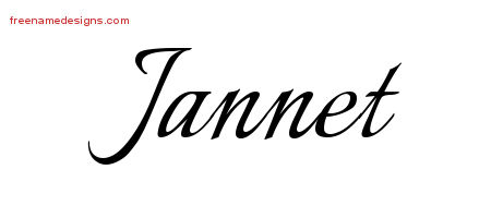 Calligraphic Name Tattoo Designs Jannet Download Free