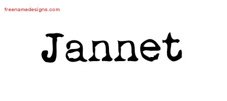 Vintage Writer Name Tattoo Designs Jannet Free Lettering