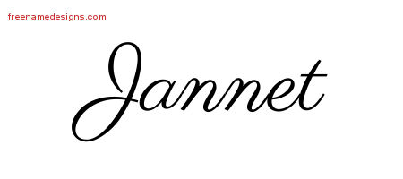 Classic Name Tattoo Designs Jannet Graphic Download