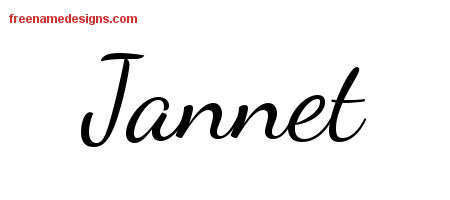 Lively Script Name Tattoo Designs Jannet Free Printout