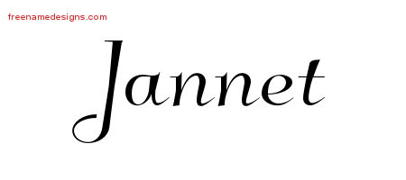 Elegant Name Tattoo Designs Jannet Free Graphic