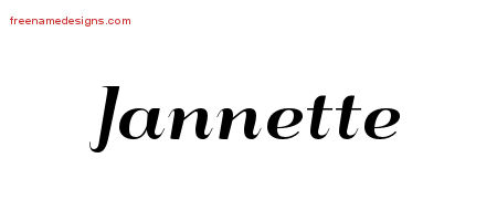 Art Deco Name Tattoo Designs Jannette Printable