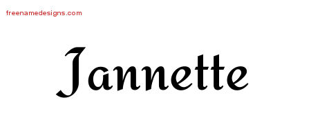 Calligraphic Stylish Name Tattoo Designs Jannette Download Free