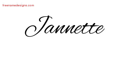 Cursive Name Tattoo Designs Jannette Download Free