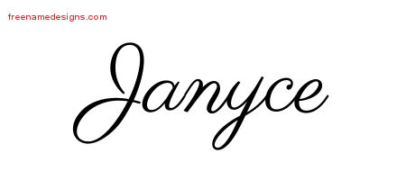 Classic Name Tattoo Designs Janyce Graphic Download