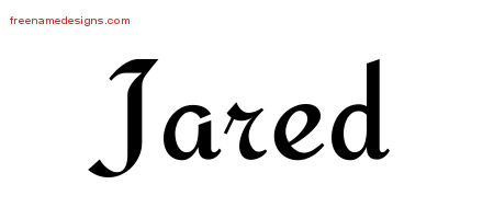 Calligraphic Stylish Name Tattoo Designs Jared Free Graphic
