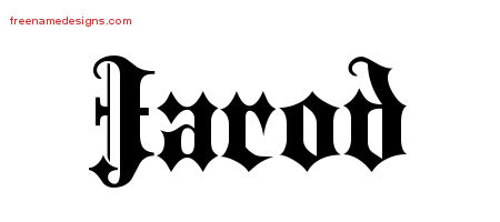 Old English Name Tattoo Designs Jarod Free Lettering