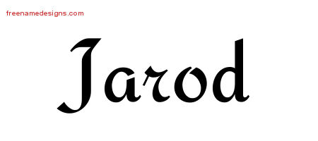 Calligraphic Stylish Name Tattoo Designs Jarod Free Graphic