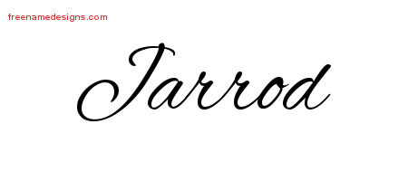 Cursive Name Tattoo Designs Jarrod Free Graphic