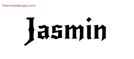 Gothic Name Tattoo Designs Jasmin Free Graphic