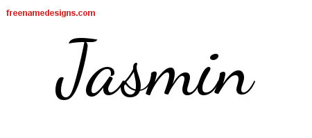 Lively Script Name Tattoo Designs Jasmin Free Printout