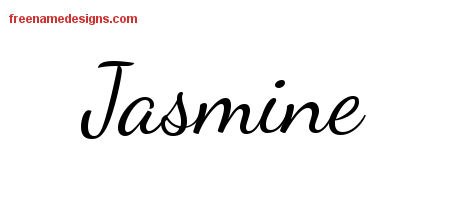 Lively Script Name Tattoo Designs Jasmine Free Printout
