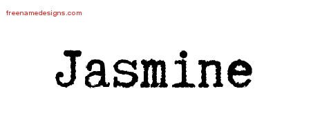 Typewriter Name Tattoo Designs Jasmine Free Download