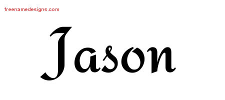 Calligraphic Stylish Name Tattoo Designs Jason Free Graphic