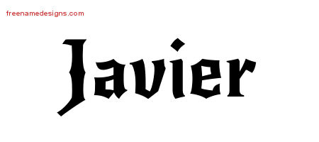 Gothic Name Tattoo Designs Javier Download Free