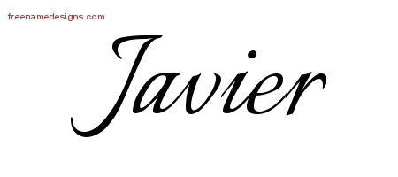 Calligraphic Name Tattoo Designs Javier Free Graphic