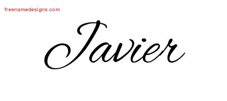 Cursive Name Tattoo Designs Javier Free Graphic