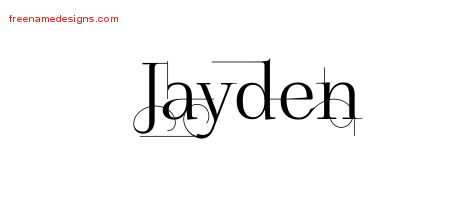 Decorated Name Tattoo Designs Jayden Free Lettering