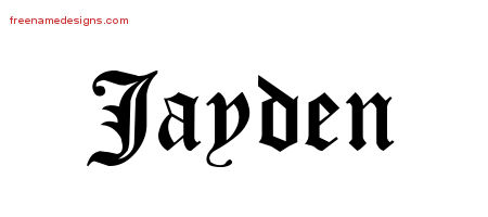 Blackletter Name Tattoo Designs Jayden Printable
