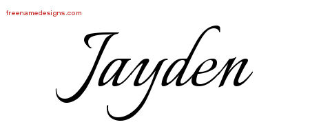 Calligraphic Name Tattoo Designs Jayden Free Graphic
