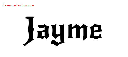 Gothic Name Tattoo Designs Jayme Free Graphic
