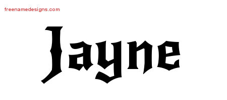 Gothic Name Tattoo Designs Jayne Free Graphic