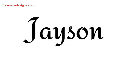 Calligraphic Stylish Name Tattoo Designs Jayson Free Graphic