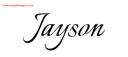 Calligraphic Name Tattoo Designs Jayson Free Graphic