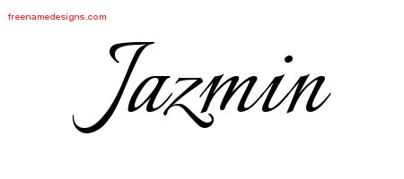 Calligraphic Name Tattoo Designs Jazmin Download Free
