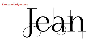 Decorated Name Tattoo Designs Jean Free Lettering