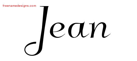 Elegant Name Tattoo Designs Jean Free Graphic