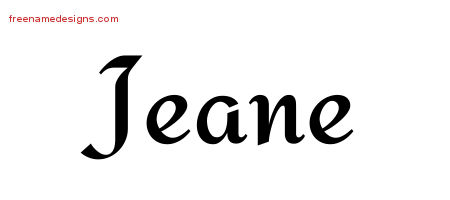 Calligraphic Stylish Name Tattoo Designs Jeane Download Free
