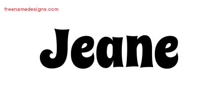 Groovy Name Tattoo Designs Jeane Free Lettering