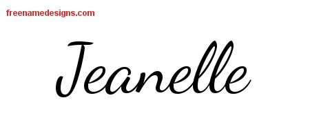 Lively Script Name Tattoo Designs Jeanelle Free Printout