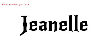 Gothic Name Tattoo Designs Jeanelle Free Graphic