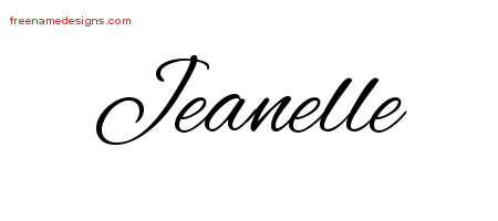 Cursive Name Tattoo Designs Jeanelle Download Free