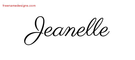 Classic Name Tattoo Designs Jeanelle Graphic Download