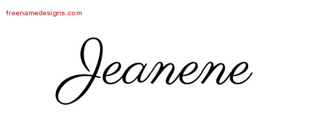 Classic Name Tattoo Designs Jeanene Graphic Download