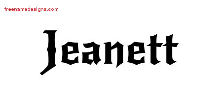 Gothic Name Tattoo Designs Jeanett Free Graphic