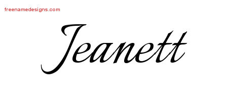 Calligraphic Name Tattoo Designs Jeanett Download Free